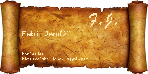 Fabi Jenő névjegykártya